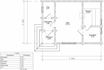 Изображение Дом-Баня из клееного бруса 31,6м² 15