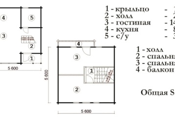 Изображение Дом из клееного бруса для постоянного проживания 61,1м² 7