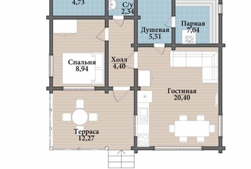 Изображение Дом-Баня из клееного бруса 65м² 15