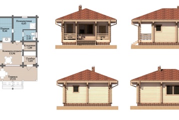 Комфортная баня с террасой