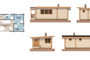 Уютная банька с комфортной комнатой отдыха
