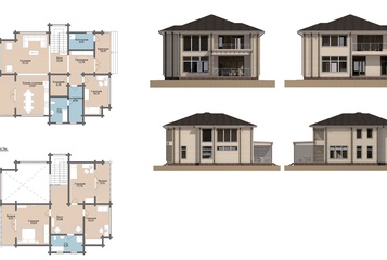 Просторный двухэтажный дом с террасой