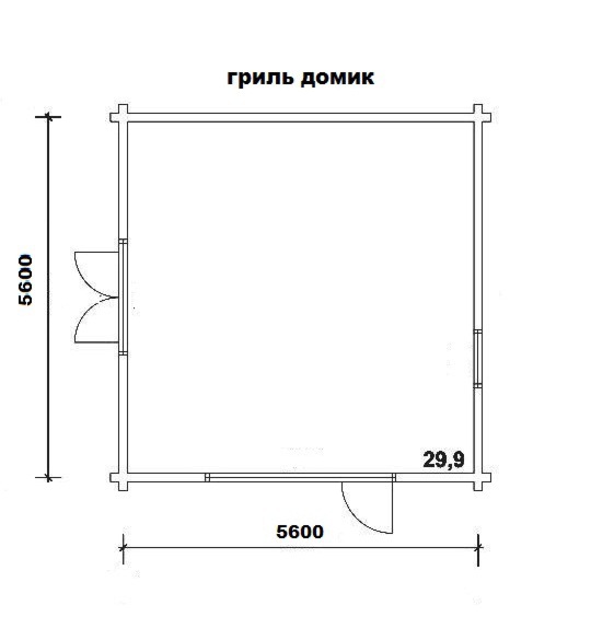Гриль домик из клееного бруса