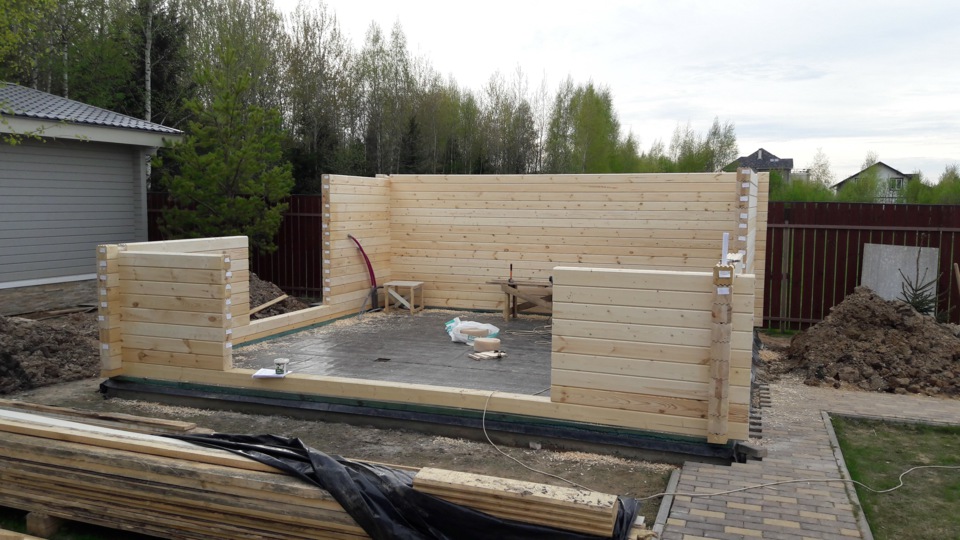 Гриль домик из клееного бруса