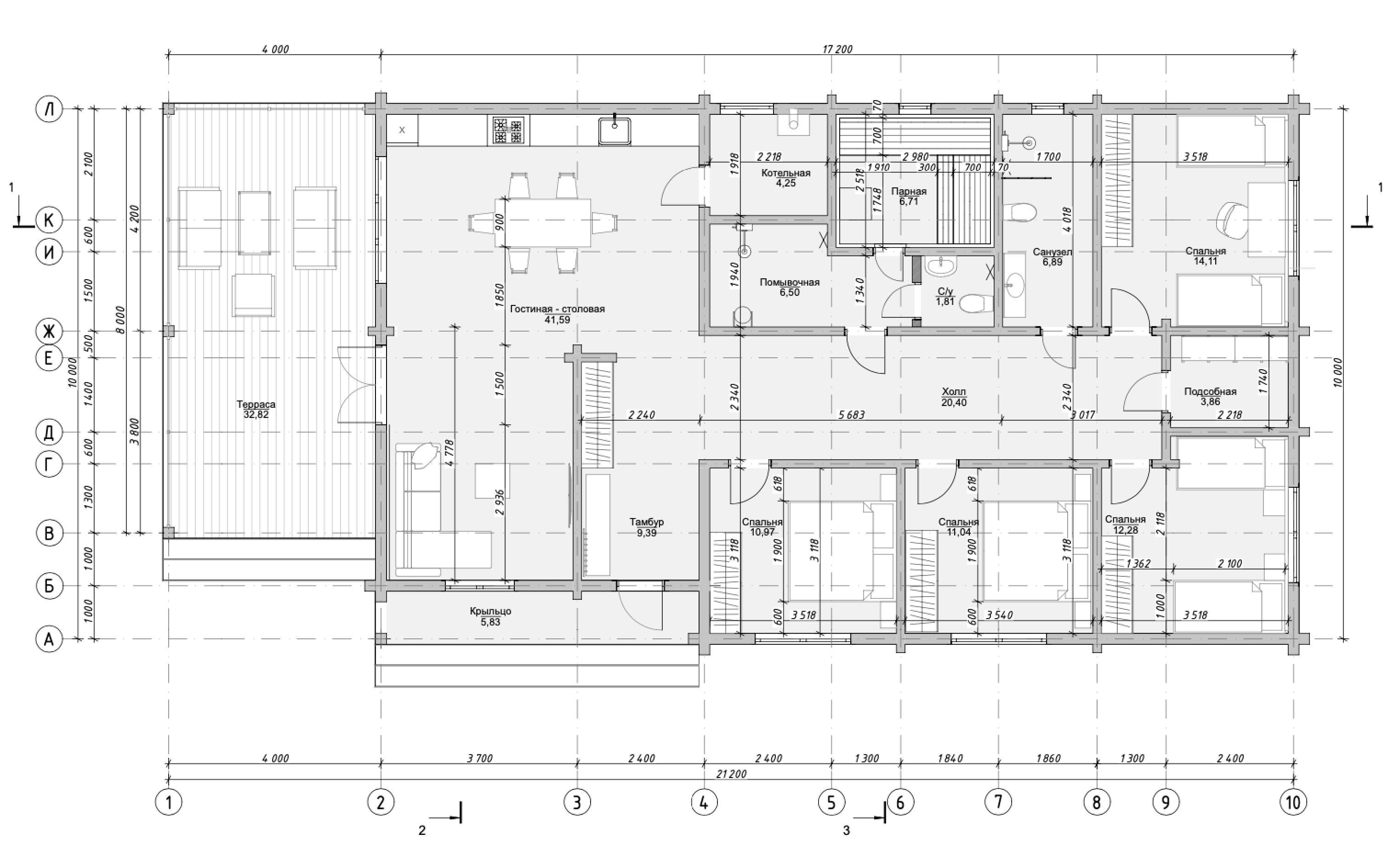 Дом Нерль с баней из клееного бруса