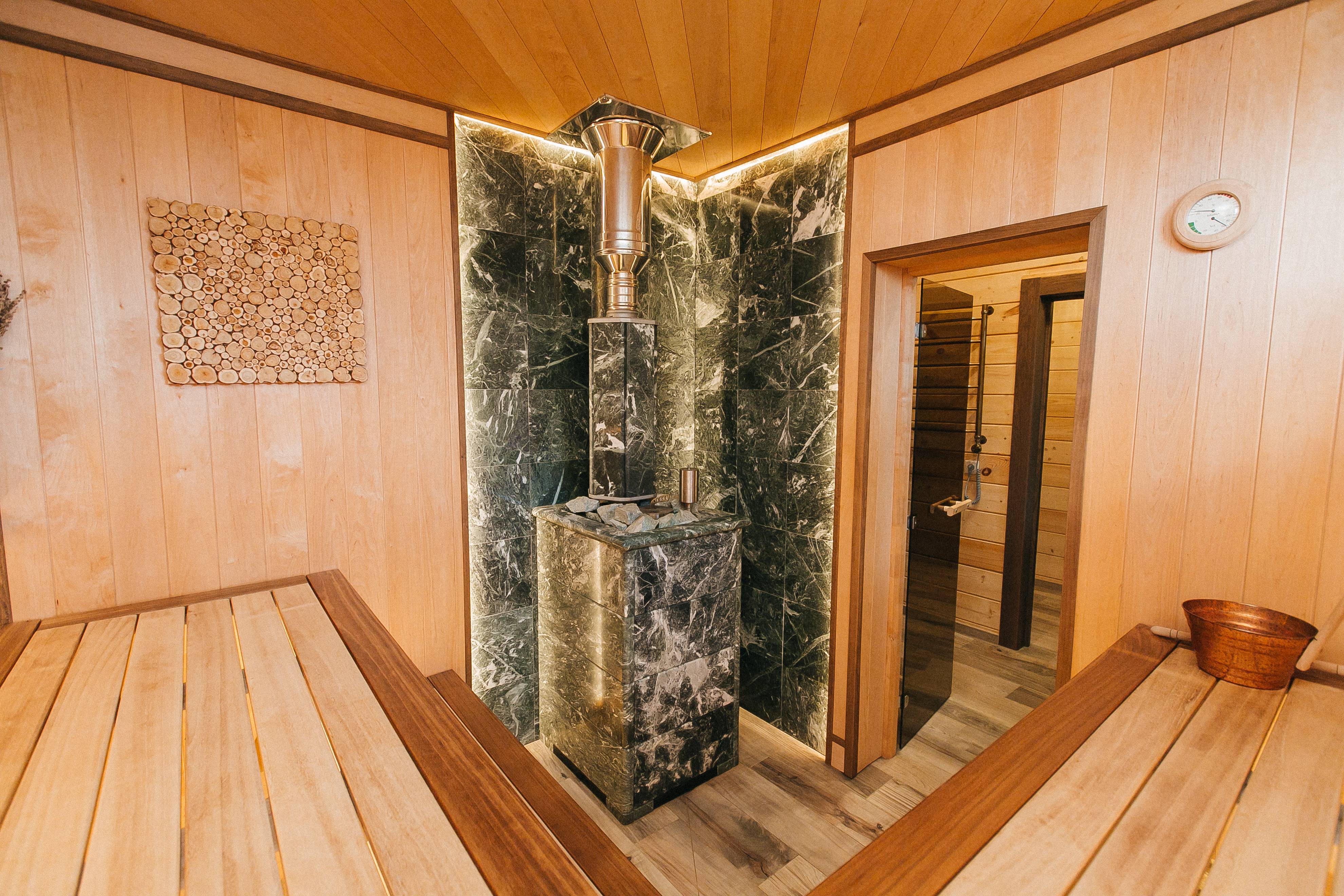 Дом с баней из клееного бруса