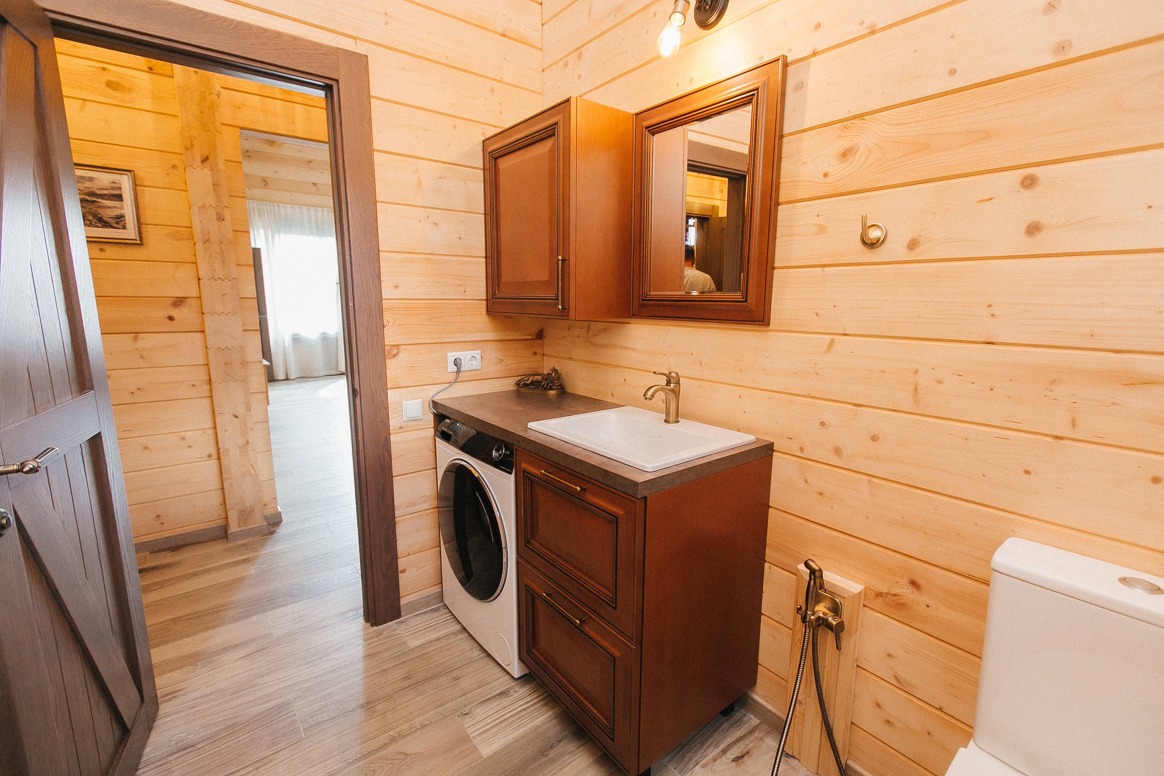 Дом с баней из клееного бруса