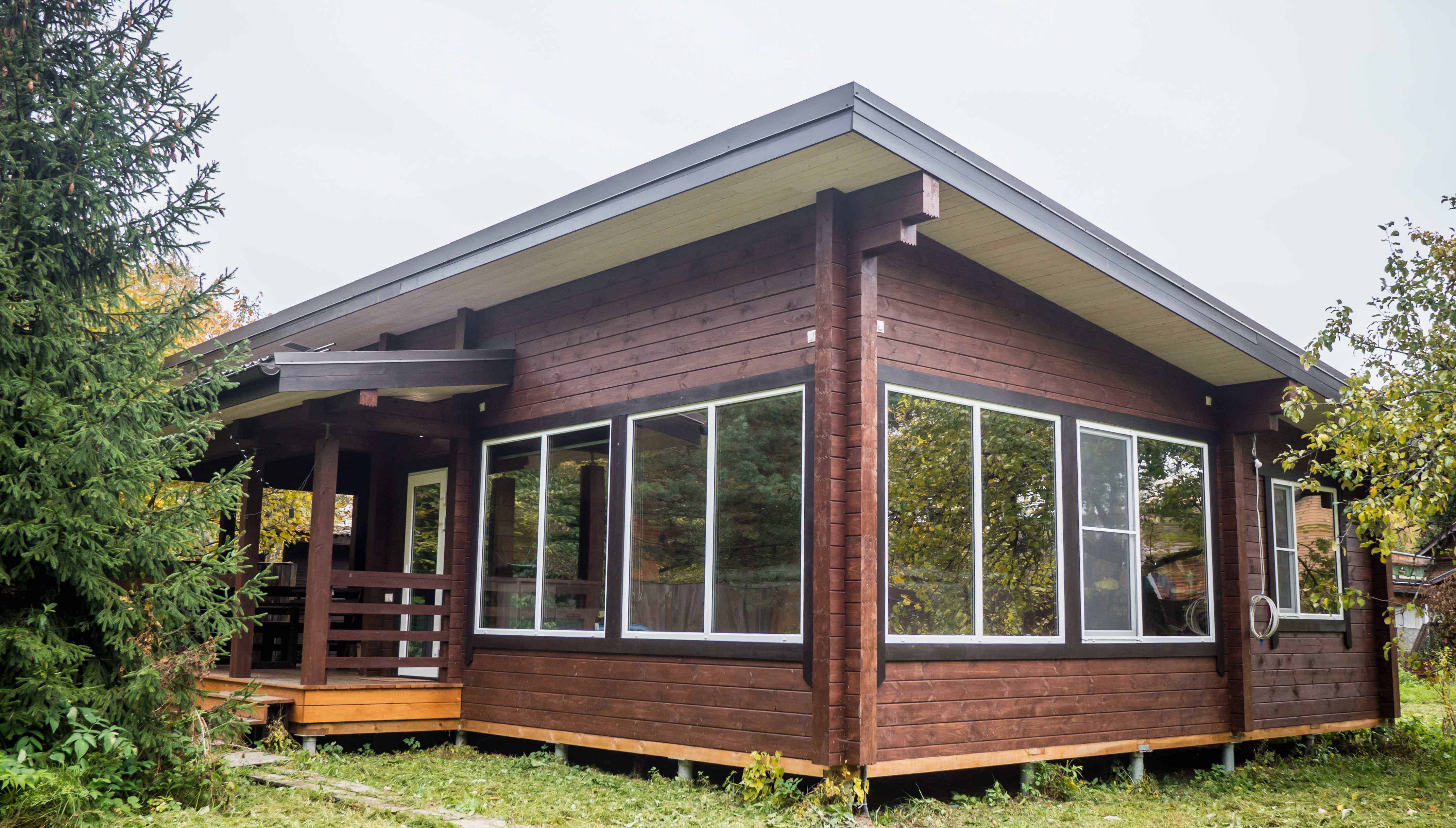 Загородный Дом с Баней из клееного бруса