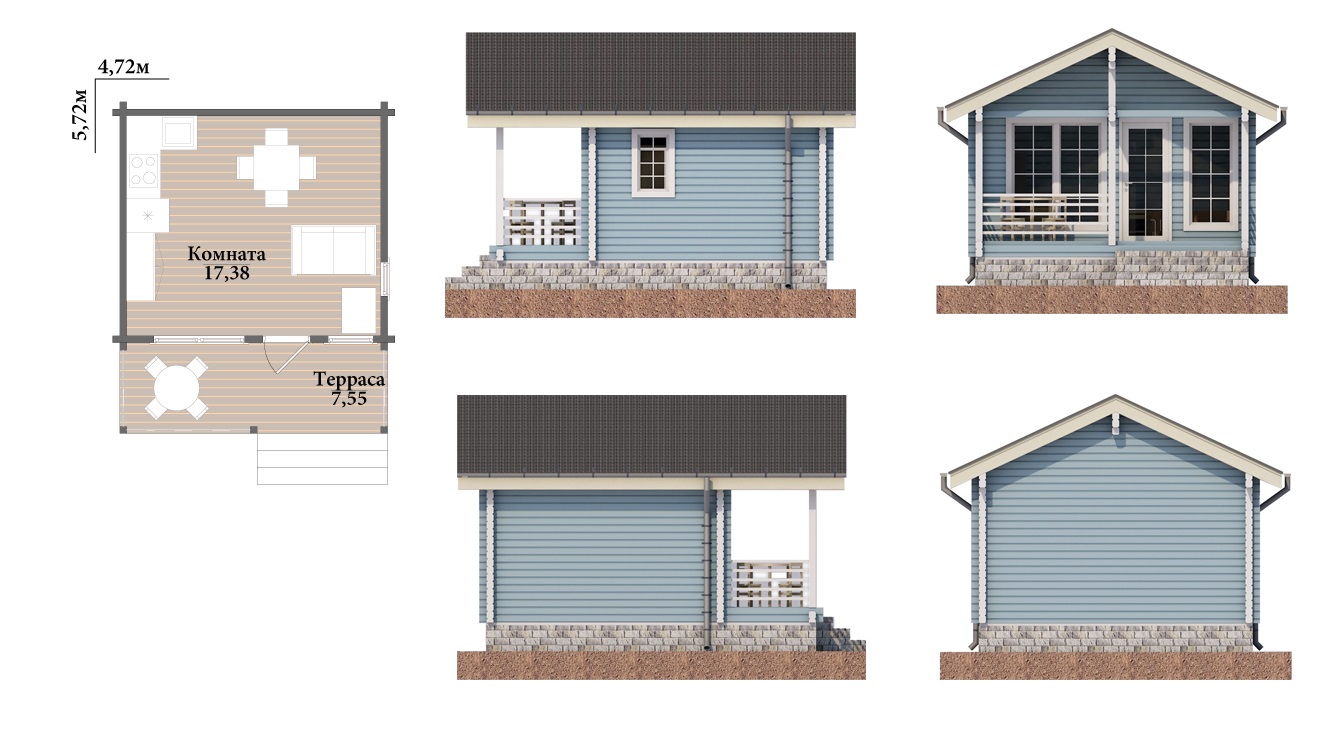 Уютный гостевой домик с террасой